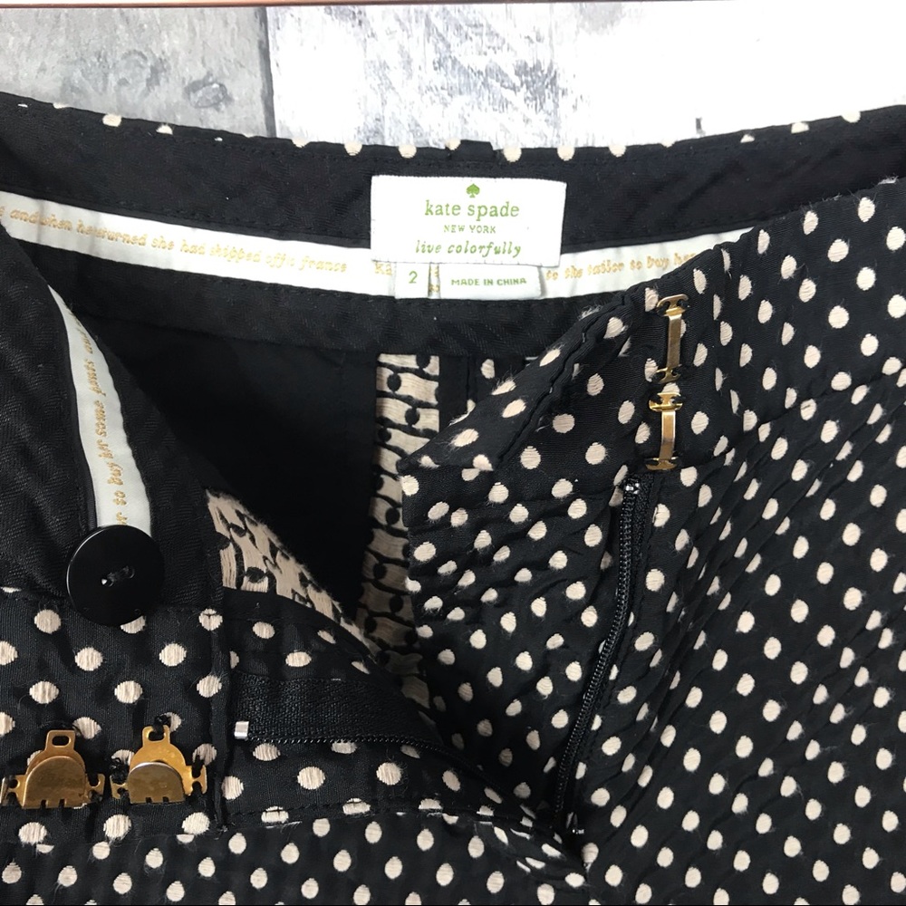 Kate Spade Margaux Cafe Dot Crop Pants Sz 2 EUC - Picture 5 of 8